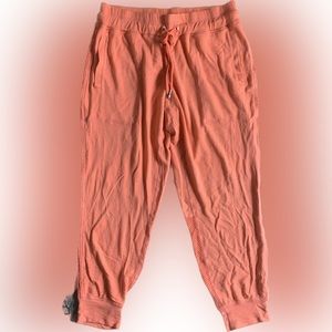 ALALA orange mesh panel ultra soft loungewear drawstring pants